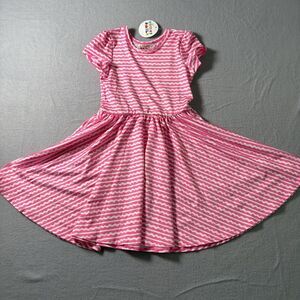 NEW Dot Dot Smile Pink Stripe Twirl Dress Girls Size 3/4